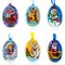 Santa, Snowman, Bunny, Squirrel and Girl Wooden Christmas Ornaments 3 Inches